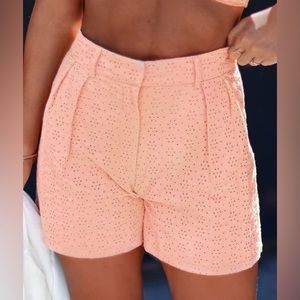 Amoretta Cotton Eyelet High Waisted Shorts